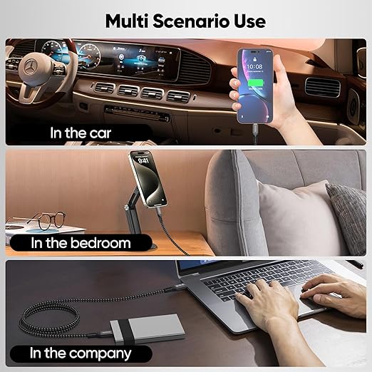 USB C 3.2 Gen 2 Cable 10ft, 4K@60Hz/ 20Gbps/ 100W Type C Video Display Monitor Cord, USBC High Speed Data Transfer/Fast Charging for Monitor HDTV Laptop Docking Station and More