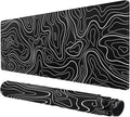 Rcege Large Mouse Pad for Desk - Gaming Mouse Pad with Stitched Edges, Anti-Slip Base for Keyboard and Mouse(Black Line, 31.5L x 15.8W inches)