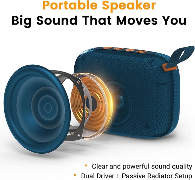 Portable Waterproof Bluetooth Speaker IPX5 for Outdoor,HD Sound All-Day Playtime, BT5.3,Wireless Speakers with Lights, Essentials for Beach/Party/Camping,Gifts for Men Women Boys Girls-Blue