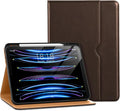 DTTO for iPad Pro 12.9 6th / 5th / 4th / 3rd Generation Case 2022/2021/2020/2018, Leather Folio Stand Cover with Built-in Apple Pencil Holder -Auto Wake/Sleep and Multi Viewing Angles, Dark Brown