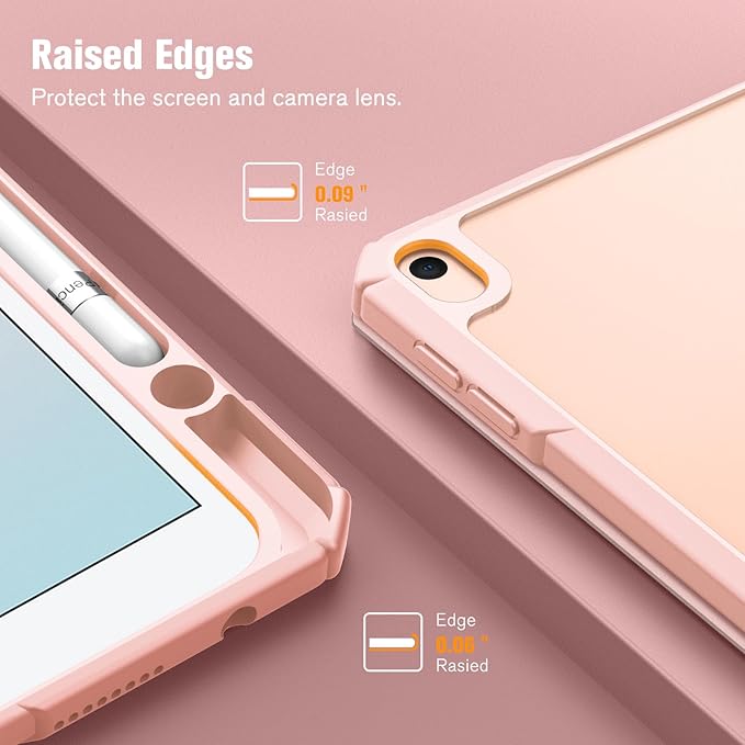 Fintie Hybrid Slim Case for iPad Air 3rd Generation 10.5" 2019 / iPad Pro 10.5 Inch 2017 - [Built-in Pencil Holder] Shockproof Cover with Clear Transparent Back Shell (Glittering Rose Gold)