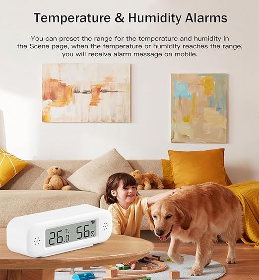 WiFi Thermometer Hygrometer: Smart Temperature and Humidity Sensor, Real-time Monitor, App Notification, Digital Indoor Temperature Sensor, Compatible with Alexa/Google Home(4Pack)