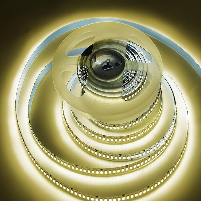 SUYOOULIN LED Strip Lights, SMD 2835 LED Strip, DC12V 1200LEDs 16.4Ft 26000LM High Density LED Light Strips Tube Waterproof IP67, 3 Times Brightness Than SMD3528 LED Strip, Natural White 4500K