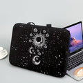 Sun Moon Stars Laptop Sleeve Case for Women Protective Soft Padded Zipper Cover Carrying Computer Bag Compatible with 13 Inch Notebook Chromebook Tablet, Galaxy Space, Black
