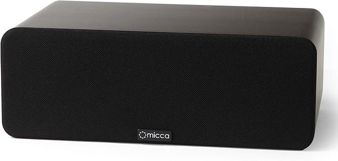 Micca OoO Slim Center Channel Speaker with 3-Inch Woofers and Silk Tweeter, Thin Design Under 4" Tall, for Desktop Stereo or Home Theater Surround Sound, Wall Mountable, Single, Dark Walnut