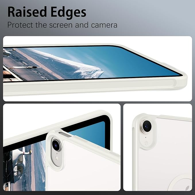 Telaso for iPad mini 7 A17 Pro 2024/iPad Mini 6 2021 Case, iPad mini 7th/6th Gen Magnetic Case with Invisible Portrait/Landscape Stand Translucent Matte Back Soft TPU Bumper Protective Cover, Stone