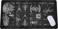 Spaceship Space Mouse mat, Sci-fi Control Console Display Desk Mat, Large Mouse pad for Desk, Gamer Mouse pad, Laptop Pad Mat, Gaming Accessories, Computer Accessories, Gaming Room Decor, SciFi Gift