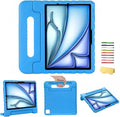 Kids Case for iPad Air 11-inch M3/M2 & iPad Pro 11 inch Case M5/M4 (2025/2024) with Pencil Holder/Kickstand Lightweight Convertible Handle Stand EVA Shockproof Rugged Protective Cover, Black