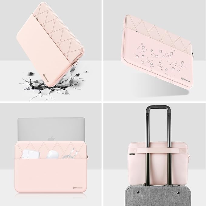 Smatree Laptop Sleeve for 13 inch Apple MacBook Neo A18 Pro A3404, 13.3 inch MacBook Pro M2 2022 A2338/M1 2020 A2251 A2289/2019 A2159 A1989,Pink(E454P)