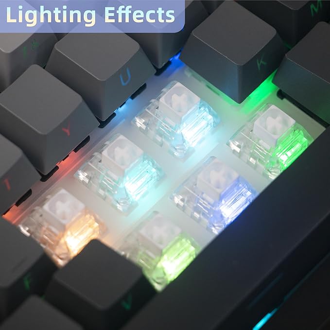 Kailh Box White Pro Mechanical Keyboard Switch,Clicky 3-pin 45gf Pre-Lubed Dustproof Waterproof RGB SMD Key Switches for High-Speed Typing(Box White Pro,72pcs)