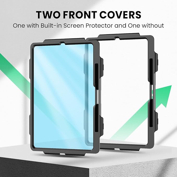 SEYMAC Case for iPad Pro 13 Inch M5 2025 / M4 2024, Heavy Duty Shockproof Protective Case with Screen Protector, 360° Rotating Stand, Hand/Shoulder Strap and Pen Holder, Red