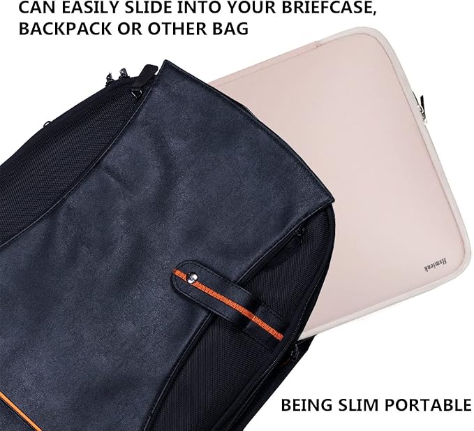 Laptop Sleeve Case 17 Inch, Durable Shockproof Protective Computer Cover Flip Case Briefcase Carrying Bag Compatible with 17-17.3 Inch HP, Dell, Acer, Asus, Lenovo, Notebook, Pink