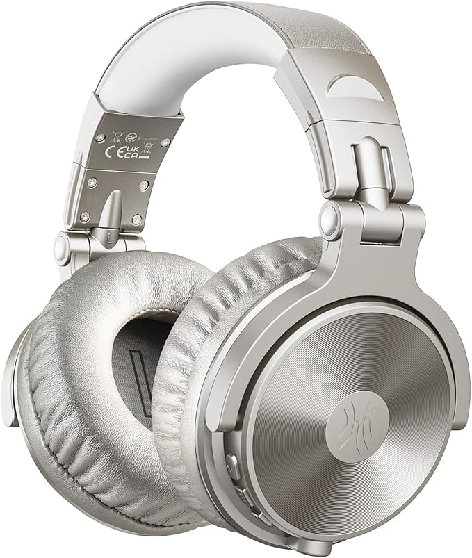 OneOdio Bluetooth Over Ear Headphones, 110 Hrs Wireless/Wired Stereo Sound Foldable Headsets with Deep Bass 50mm Neodymium Drivers for PC/Phone/Tablet - Studio Wireless Pro C, Champagne Gold