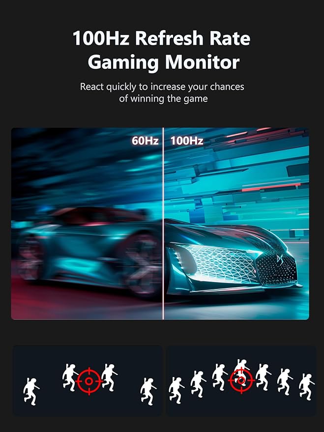 MAGICRAVEN 18.5 Inch Portable Display, 1080P 100Hz IPS Laptop Monitor, Large Gaming Second Screen with Speakers & Smart Cover, Portable Monitor Extender for PC Phone PS5 Xbox Switch