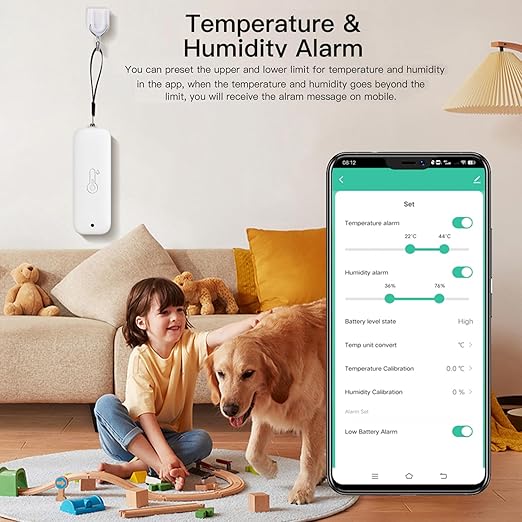 WiFi Thermometer Hygrometer: Smart Temperature Humidity Sensor with App Notification Alert, Data Storage Export, Calibrated Indoor Temperature Monitor, for Room Greenhouse Wine Cellar (1-Pack White)