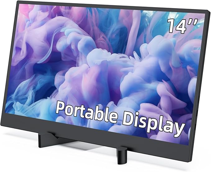 14" Portable Monitor, HDMI Computer Display HDR IPS Gaming Monitor w/Premium Smart Cover & Screen Protector, Speakers, for Laptop PC MAC Phone PS4 Xbox Switch (14")