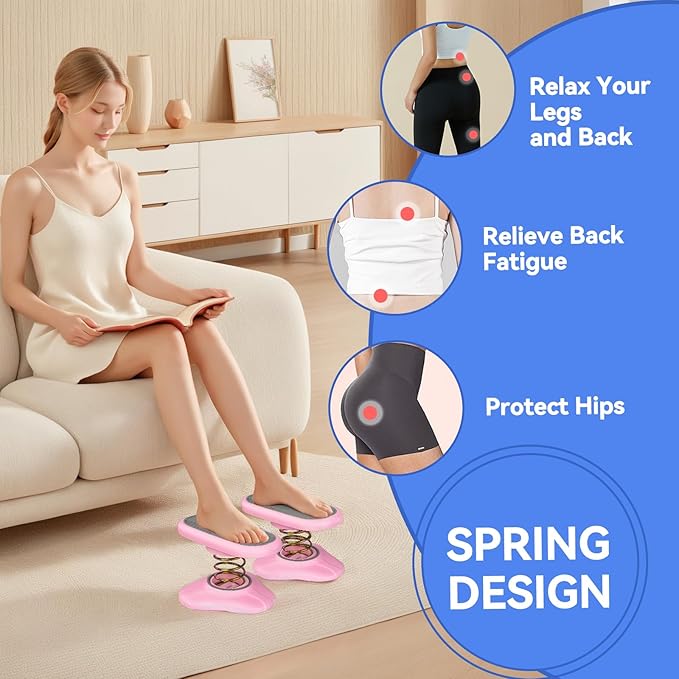 Foot Rest Under Desk ，Ergonomic Foot Stool Under Office Desk - Rocking for Fidgeters，Effectively Relaxes The Leg Muscles，Detachable and Easy to Assemble，2 Pieces Pink