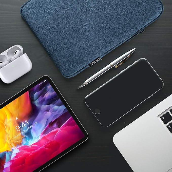 TiMOVO 9-11" Tablet Sleeve Bag for iPad 11-inch A16 2025, iPad 10.9"/10.2"| Air 11 Inch/5th/4th Gen. 10.9", Galaxy Tab A9+/A11Plus 11", Protective Bag Fit Smart Keyboard, Blue