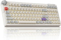 ZORNHER ZH980 Pro Wireless Mechanical Keyboard with Metal Knob,95% Thocky Gaming Keyboard with Number,Creamy Keyboard with Number Pad,Creamy Sounding Switches,QMK/VIA,Classic Vintage Retro White