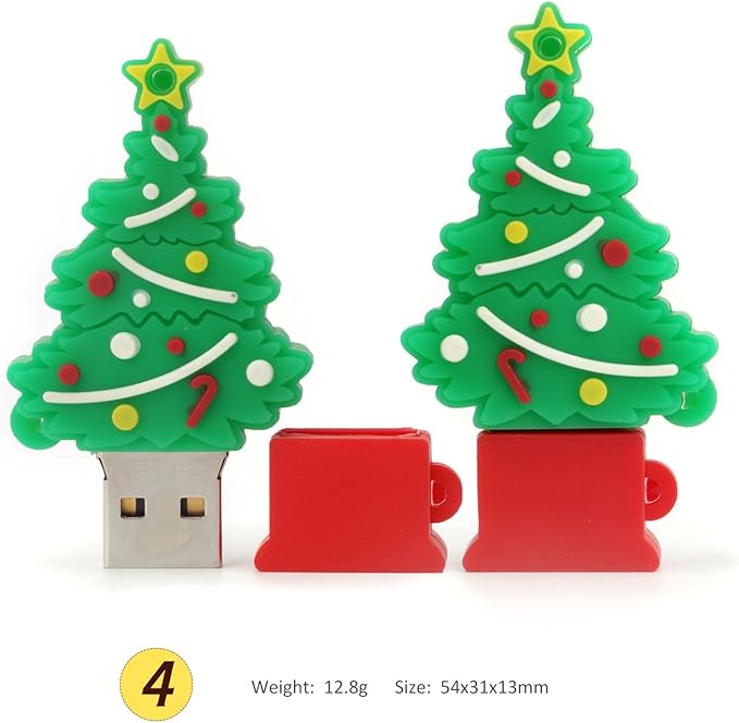 USB Flash Drive Christmas Thanksgiving Gifts Thumb Drive Santa Claus, Christmas Tree, Elk(Pack of 5 32GB)