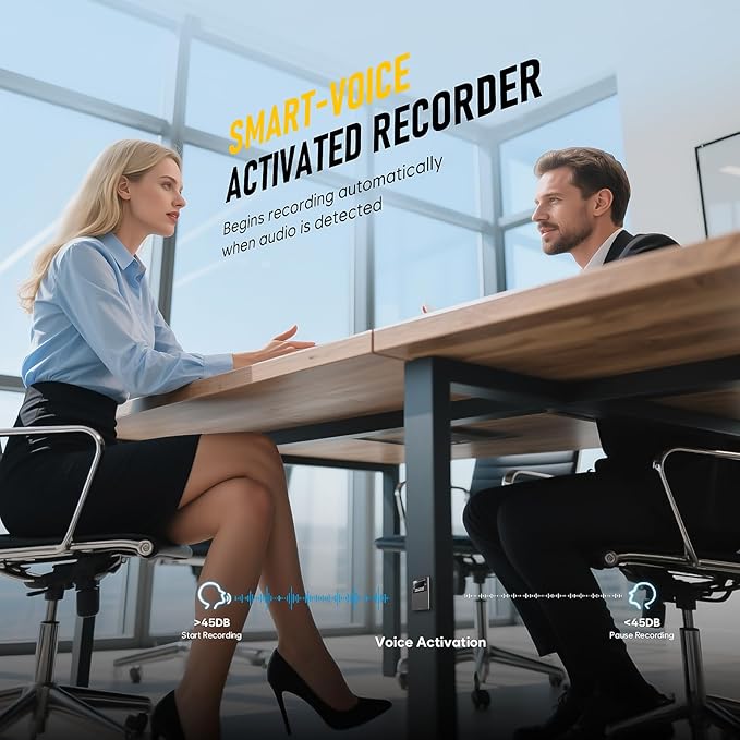 64GB Magnetic Voice Activated Recording Device - BUKUCCETA (9880 Hour) Digital Voice Recorder with AI Noise Reduction, Portable Audio Recorder for Lectures, Meetings, and Interviews