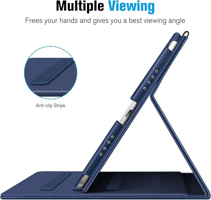 Fintie Case for iPad Pro 9.7 Inch 2016 Release Tablet- [Corner Protection] Multi-Angle Viewing Folio Smart Stand Back Cover with Pocket, Pencil Holder, Auto Wake/Sleep, Navy