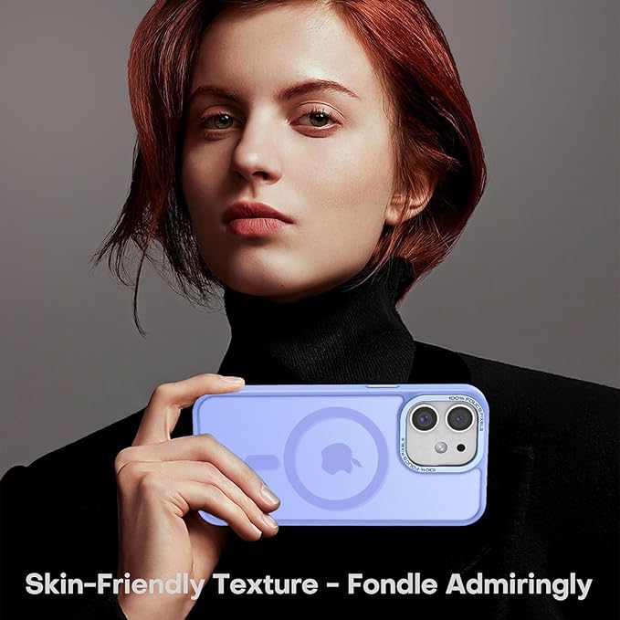 Newfuture Designed for iPhone 12 Case/iPhone 12 Pro Case with Magnetic [13 FT Military Drop Protection] [Compatible with Magsafe] Translucent Shockproof with Anti-Fingerprint Phone Case, Light Purple