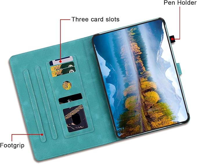 Case for iPad Air 13 Inch M4/M3/M2 (2026/2025/2024), Auto Wake/Sleep Supports Pencil Pro and Pencil(USB-C) Magnetic Multi-Angle Viewing Clasp Cover, Green