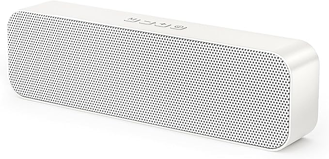 Computer Speaker for Desktop,Rechargeable PC Speaker,Small Computer Soundbar with Stereo & Bass,3.5mm Aux-in,Bluetooth,TF Port,Loud Volume for Web Conferences,Teacher,Music (White)
