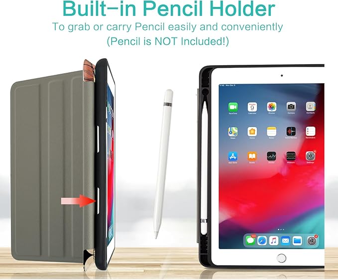 ipad 10.2 Case for iPad 9th/8th/7th Generation case with Pencil Holder, ipad pro 10.5 case, iPad Air 3rd Generation Cases Multi-Angle View Adjustbale Stand Auto Wake/Sleep Boho Floral
