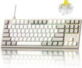 Keychron C1 Pro 8K QMK Wired Custom Mechanical Keyboard, TKL Layout Launcher Support with Hot-Swappable Super Banana Switch, PBT Keycaps Compatible for Mac Windows Linux