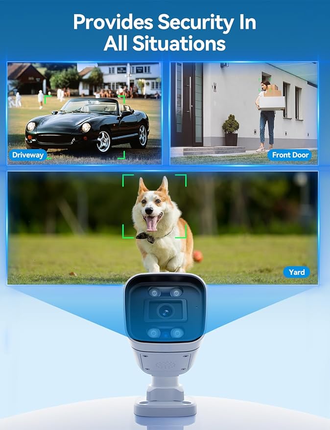 FOSCAM 3K 5MP Security Cameras Wireless Outdoor, 5GHz&2.4GHz WiFi Camera for Home Security, 120° FoV Outside Surveillance Cam, AI Human/Vehicle Detection, 66FT Color Night Vision, 120dB Siren, IP66