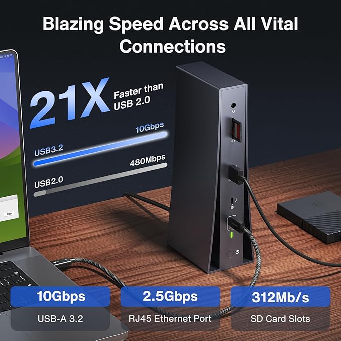 iVANKY Intel Certified Thunderbolt 5 Dock Upgrade FusionDock Pro 3 Docking Station with 11-Port 180W Power, Single 8K, Dual 6K@60Hz for MacBook Pro/Max Series, Dual 8K@60Hz for Window, 120Gbps, 2.5GbE
