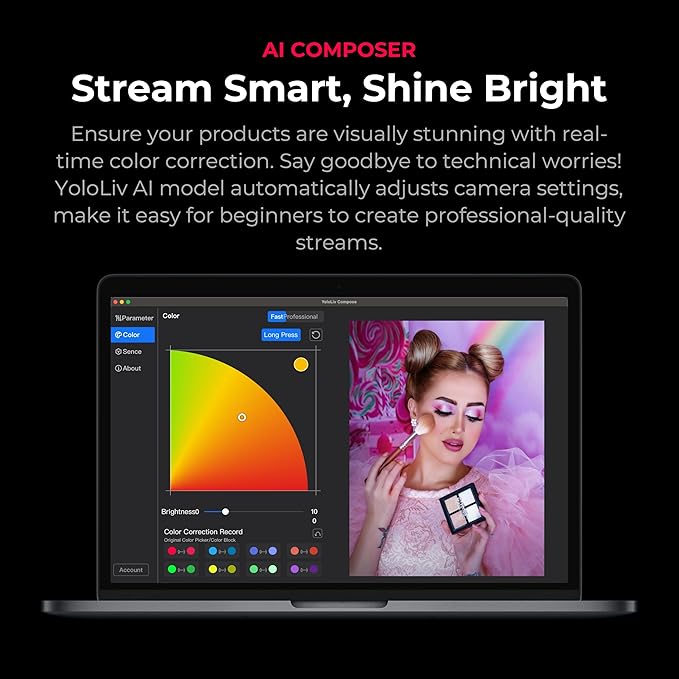 YOLOLIV YoloCam S7, 4K60 Streaming Webcam with Interchangeable Lens, ToF AutoFocus, Software Control, 4X Zoom, HDR, Simultaneous HDMI Out & USB Out(Camera Body Only)