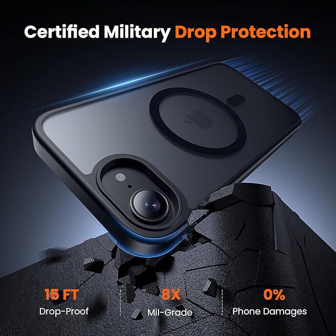 toushion 3 in 1 for iPhone 16E Case/iPhone 17E Case, Screen Protector*2,Matte Skin Feeling Back Cover Military-Grade Protection for iPhone 16e & 17e Case 6.1 inch Matte Black