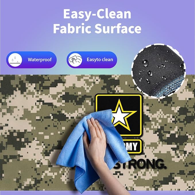 Large Gaming Mouse Pad (31.5" x 15.8") - US Army American Military Strong Patriotic Camo Design, Extra XXL Office Accessories, Premium Stitched Anti-Slip Office Desk Mat