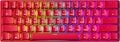 GK61 Mechanical Gaming Keyboard - 61 Keys Multi Color RGB Illuminated LED Backlit Wired Programmable for PC/Mac Gamer (Gateron Optical Black, Red)