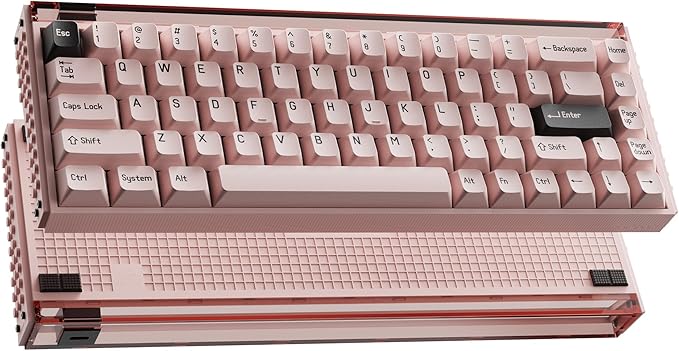 MelGeek MADE68 Pro Wired Gaming Keyboard, Magnetic Keyboard with Hall Effect, 65% Compact Rapid Trigger, Hot-Swappable, RGB Snap Tap & Adjustable Actuation, Online HIVE Custom (Pink)