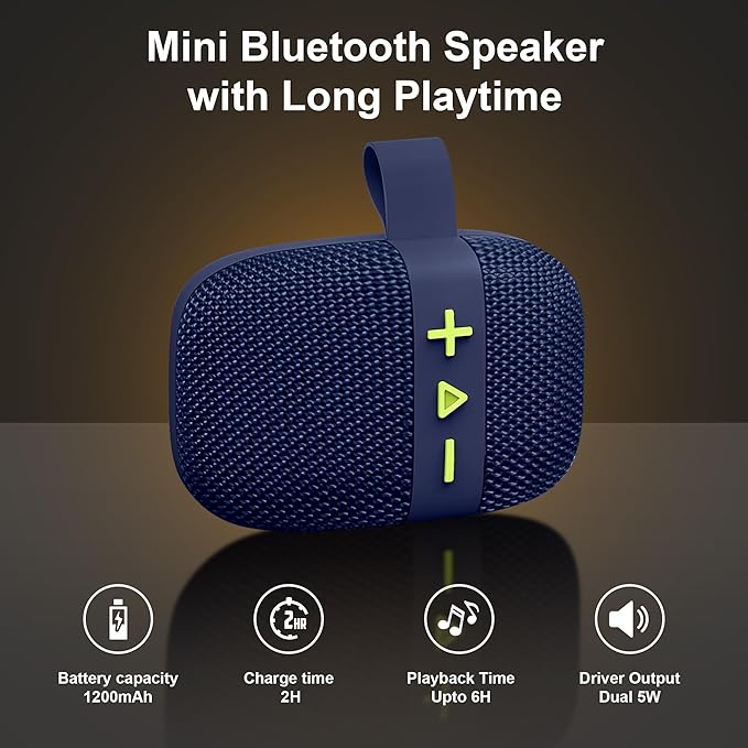 Fisher Portable Bluetooth Speakers, Clip-On Speakers Bluetooth Wireless, IPX5 Waterproof Speaker,10W Peak Power Bluetooth Speaker Stereo HD Sound, BT 5.3, FM Radio, for Pool, Beach, Use Anywhere