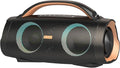 DOSS Extreme Boom+ Loud Bluetooth Speaker with 100W Stereo Sound, Extra Bass, 20H Playtime, Party-Sync Led Lights, Built-in Power Bank, IPX6 Waterproof Outdoor Speaker for Camping, Travel-Copper Gold