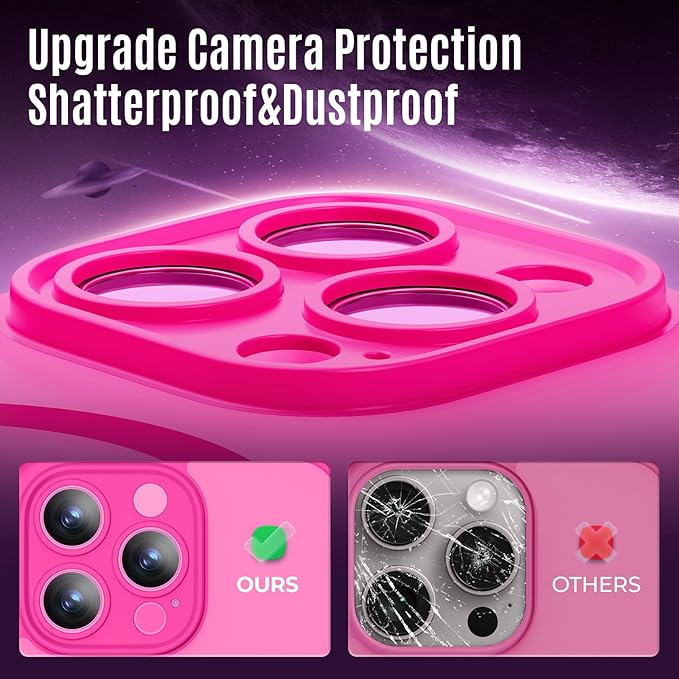 Symcele Designed for iPhone 16 Pro Max Case, Compatible with MagSafe, with Privacy Screen Protectors X2, [Camera Protection] [15FT Military Drop Protection] Shockproof Phone Case, 2024, Hot Pink