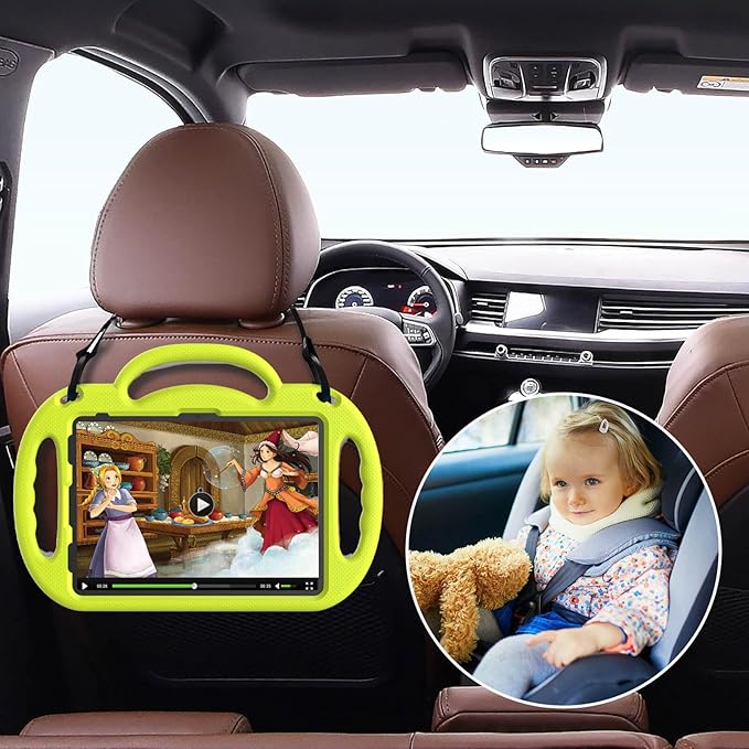 Kids Case for iPad 11th Generation (A16) 11" 2025 & 10th Gen 10.9" 2022 & iPad Air 11" 2025/2024 & Air 5th/4th Gen & Pro 11, Durable Protective Cover with Shoulder Strap Handle Stand, Yellow