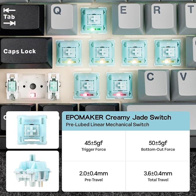 EPOMAKER TH108 PRO Full Size Mechanical Keyboard with Screen & Knob, Wireless Gaming Keyboard with 10000mAh, Creamy Gasket, Hot Swap, Custom Driver, RGB Backlight (Black, Creamy Jade)