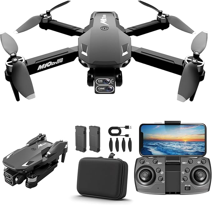 Drone with Camera for Adults Kids Beginner with 2 Batteries Mini Drone One Key Take Off/Land FPV Drone with Brushless Motor, Altitude Hold, 3D Flips