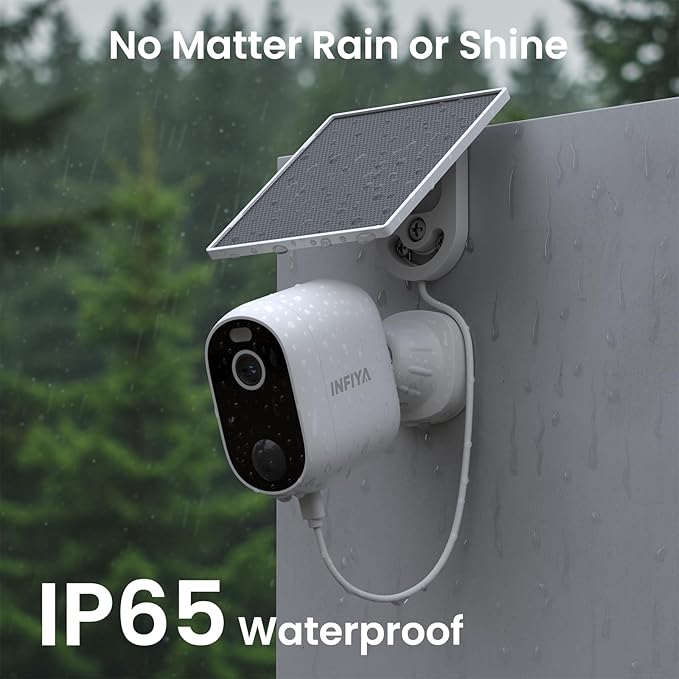 INFIYA 2K Outdoor Camera Wireless-Solar Camera Outdoor Wireless for Home Surveillance with AI Human Detection&Push Notifications, Color Night Vision, Easy Setup, 2.4GHz Wi-Fi, Works with Alexa, Z1 1P