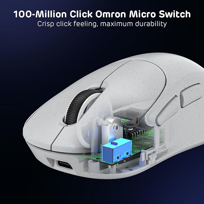 RK ROYAL KLUDGE MG5 8K Wireless Gaming Mouse, 42K DPI PAW3950 Sensor, 56g Lightweight Ergonomic Mouse, Dual 8000Hz Polling Rate, Tri-Mode 2.4G/BT/USB-C, Programmable Web Drive for PC Win/Mac