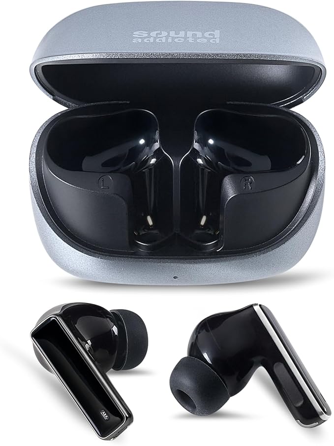 Sound Addicted ZEN6 – Hybrid ANC Earbuds with 6 Microphones, Smart Wear Detection, Dual-Device, Wireless & USB-C Charging, ENC Call Noise Reduction, 42dB Noise Canceling, 35H Playtime