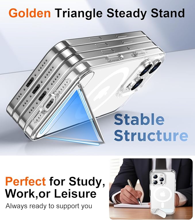 Magnetic Compatible with iPhone 16 Pro Case, [Built-in Invisible Kickstand][Compatible with MagSafe] [Military Grade Shockproof] Slim Thin Phone Case for iPhone 16 Pro 6.3"