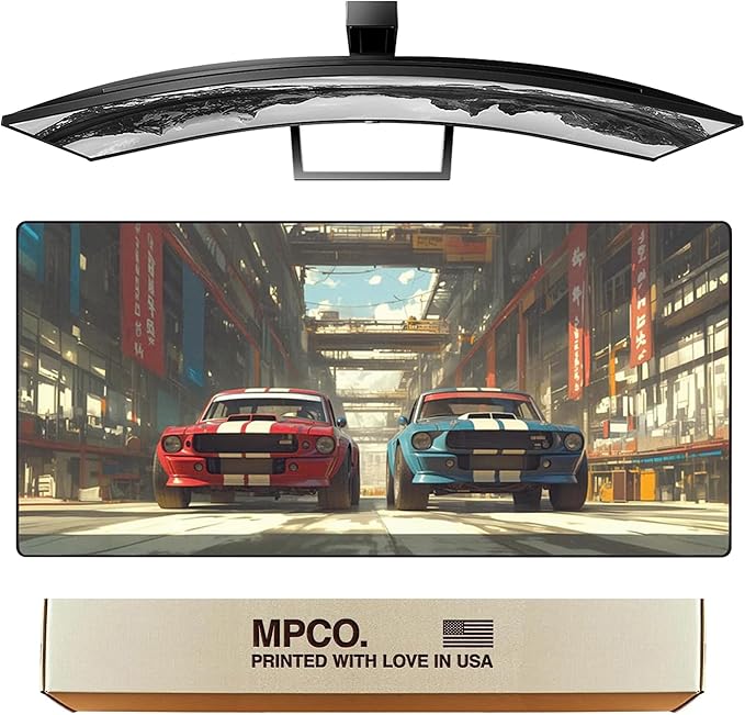 MPCO. Original Large Gaming Desk Mat – 36" x 17" Aeroglyde Manga Motors Megumis-Mustangs Full Desk Mouse Pad for Smooth Precision – Non-Slip, Washable Extra-Large PC Mouse Pad for Gaming Sessions