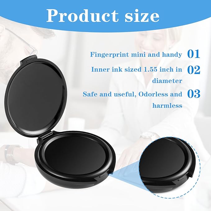 24 Pack Fingerprint Ink Pads, Thumbprint Ink Pad for Notary Supplies Identification Security ID Fingerprint Cards Fingerprint Black - 1.97 x 2.36 Inch